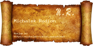 Michalek Rodion névjegykártya